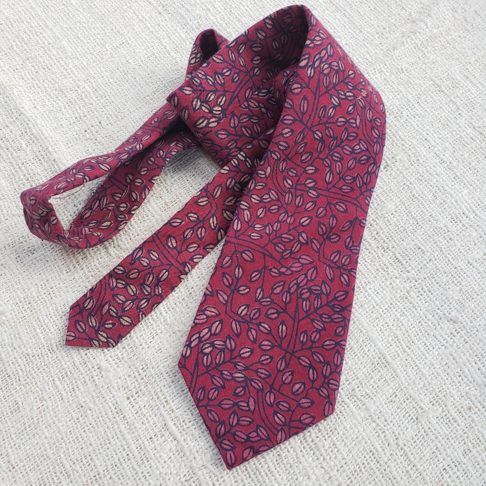 Handmade in India Boho Leaf Print Dyed Necktie